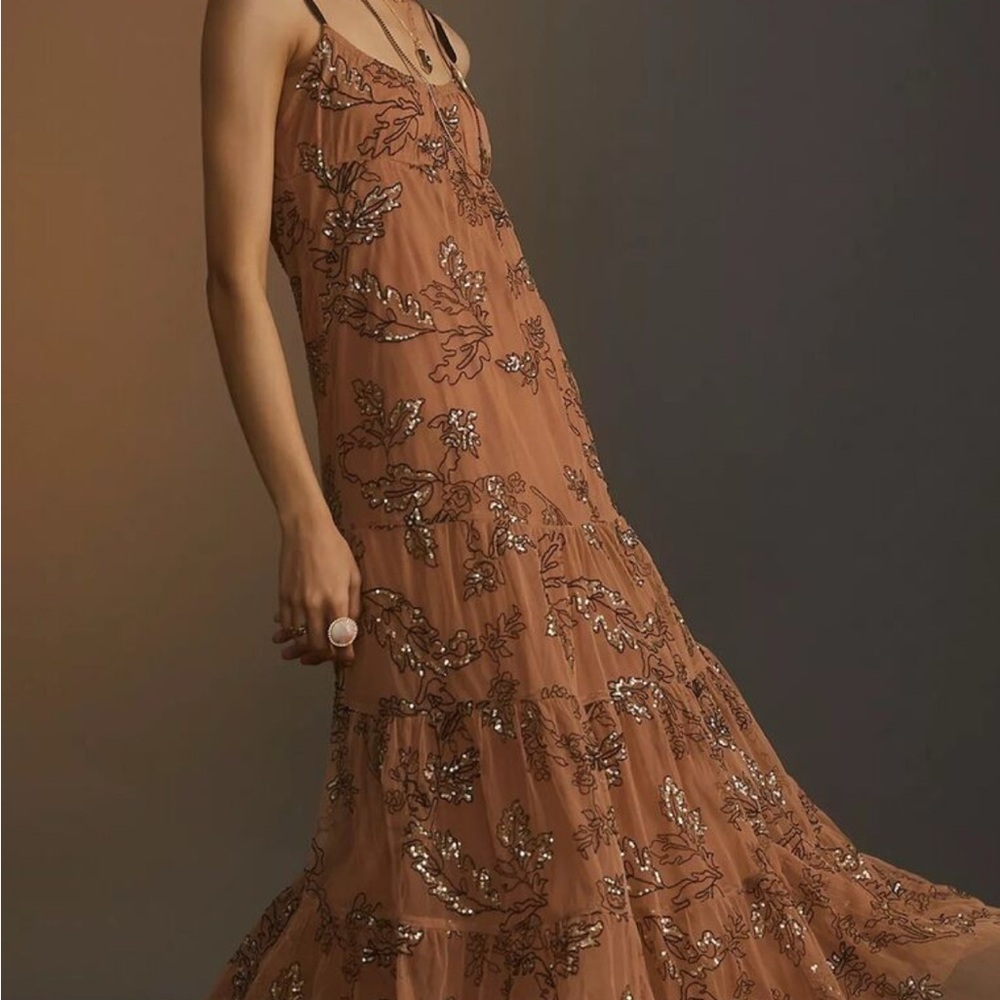 Maeve Sequined Tulle Midi/Maxi Dress